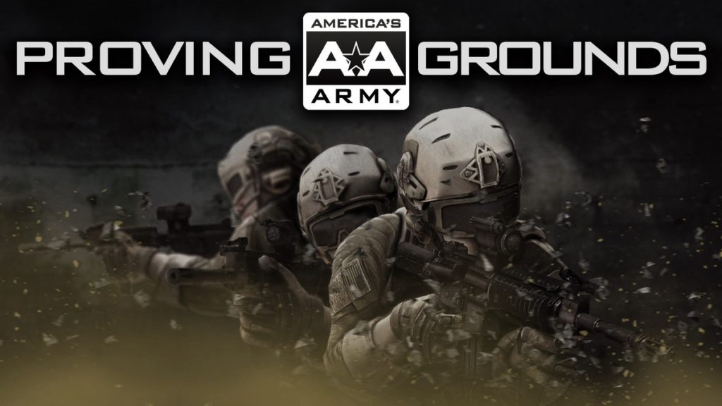 In this picture, we can see a cover of the game America's Army: Proving Grounds, which can be counted among the Best Free FPS Games. Three U.S. soldiers are depicted on it with the title above them in white lettering.