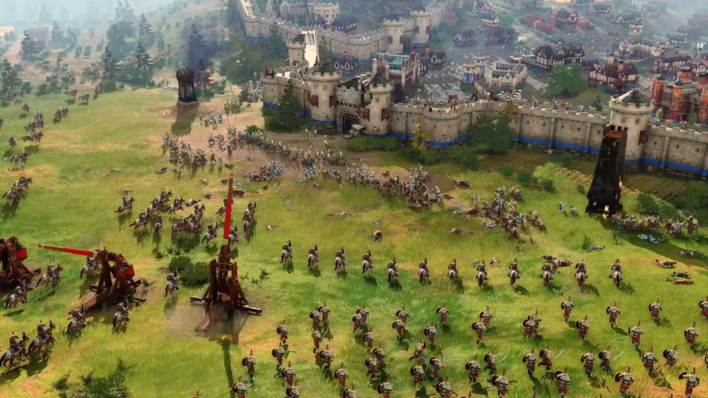 Lead epic battles in Age of Empires 4, as impressively shown here on this screenshot. Not only the fourth part will get a free update, but also the popular AOE II Definitive Edition.