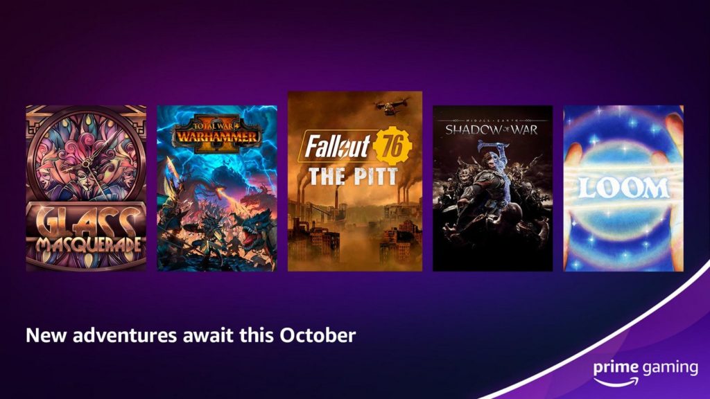 Here we see a number of games which are available to choose from as Amazon Prime Free Games for October 2022.