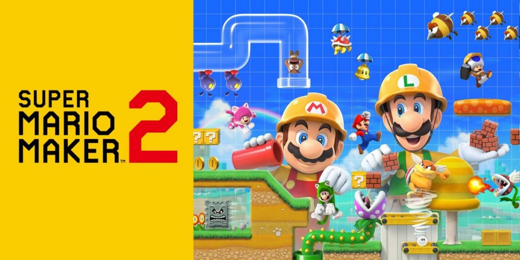 Meanwhile, with the game Super Mario Maker 2, you can build a completely new Mario Game. In this picture, we can see the start screen of the game Super Mario Maker 2.