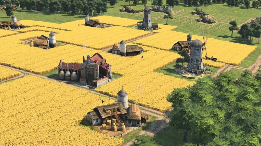 Build up a thriving agricultural sector in Anno 1800 Console Edition, as shown here in this screenshot, and enjoy the game on the PlayStation 5, for example.