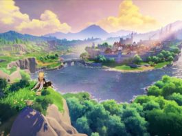 In this artwork, we see a character from the game Genshin Impact in the lower left corner, looking at a castle in the background of the picture in the sunshine. It remains to be seen on which platforms the RPG will be released.