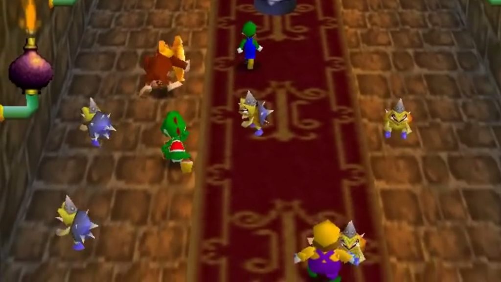 We see a screenshot that shows a mini-game in Mario Party.