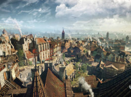 There will certainly be cities in The Witcher 4 as well. Here is a bird's eye view of a medieval town in a long shot from W3: Wild Hunt. We are looking from the rooftops during the day at many beautiful buildings of different sizes with different house facades, roofs, and balconies. In the center of the picture, there is a kind of stone bridge that runs from the front left to the background to the center of the picture. Next to it, a green park with trees and bushes is shown. Smoke is coming out of many chimneys. Behind the city, the landscape with mountains can be seen in the distance, and above we can see the bright sky with white clouds. A release date for the new Witcher game still seems to be a long way off.