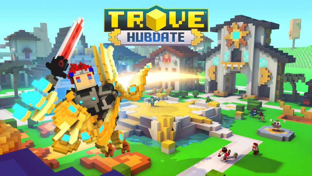 Trove looks like Minecraft, but it's free. Play the title with friends and build your own realms and adventures in one of the best sandbox games on the PC. On this cover, we see a player on a dragon in pixel form in the left foreground and a pixel city in the background. The scene is characterized by a lot of colorfulness. The game can be downloaded via Steam.