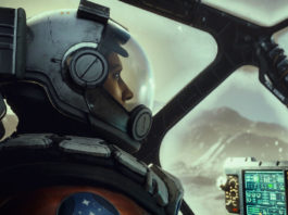 Many videos and also screenshots have already officially come out showing the gameplay of Starfield. In this screenshot, we see the facial profile of a female astronaut on the left half of the image. She is sitting in the cockpit of a spaceship and her face is shown in a close-up. She wears an orange suit and an astronaut helmet with a transparent visor, through which she looks out of the picture to the right. In the bottom right corner of the crop, we see two displays with many green controls. Behind the woman, we look through the cockpit window and recognize some blurry hills of the planet we are on. Bethesda has now announced new information about the release date.
