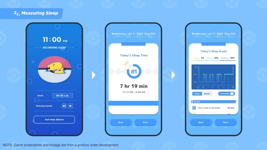 Pokémon Sleep monitors our sleep patterns. Here, the mobile app shows us an evaluation.