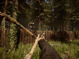 In our Sons Of The Forest review, we also tested the combat of the Early Access. Here the cannibals jump over a wooden fence.