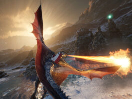 We see a Dragoneer in third-person on a flying fire-spitting dragon in Century Age of Ashes.