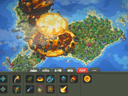Use the best traits and mods to be even more effective as a God in Worldbox. Here we see a nuke explosion on an island.
