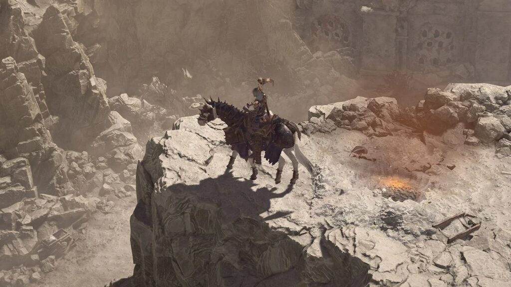 We see a character on his mount in the Dry Steppes. Read our Diablo 4 tips on what makes you even faster.