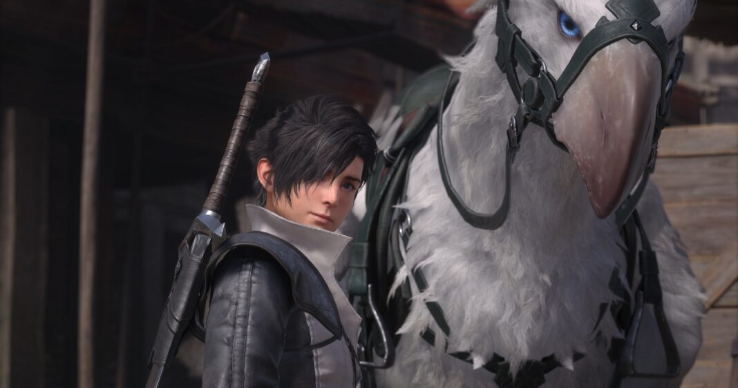 Clive can be seen with his sword, standing next to a hippogriff. Get to know the Final Fantasy 16 gameplay via the demo.