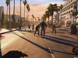 Enjoy the Unreal Engine 5 power of the new zombie games in 2023 and 2024. Here we see the undead in Dead Island 2 on the street.