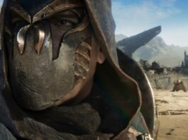 We see a close-up of the protagonist wearing a metallic mask and a dark blue hood in Atlas Fallen. The release date is near.