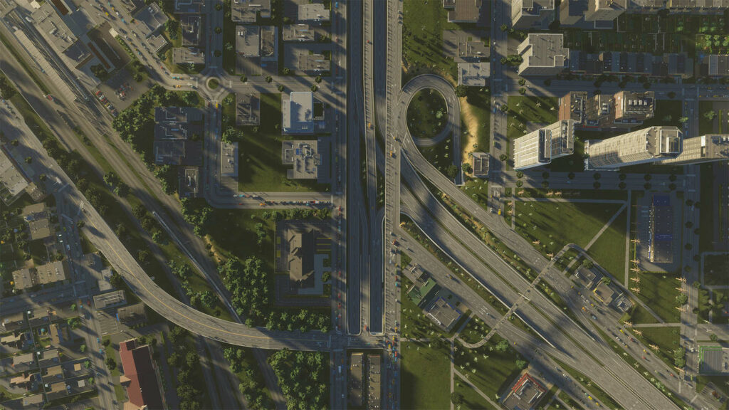 This Top-view shows a complex city with skyscrapers and a network of highways. Much is already known about the gameplay.