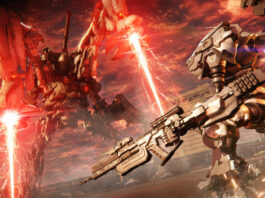 We see two combat mechs facing each other in Armored Core VI. Fires of Rubicon is the newest part of the sci-fi series.