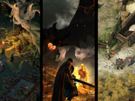 We see a collage of three screenshots arranged in parallel from different games like Baldur's Gate.