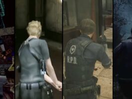 Here we see four RE titles side by side that the history of Resident Evil has produced, such as Resident Evil 2 or RE Village.